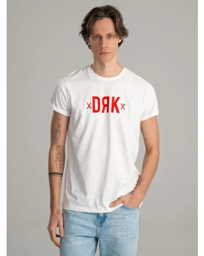 PÓLÓ KÖRNYAKAS FÉRFI FEHÉR-PIROS DORKO BASIC