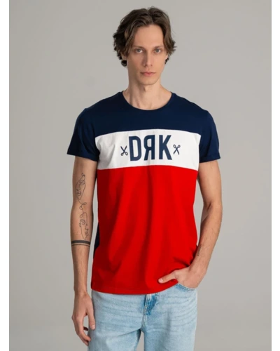 PÓLÓ KÖRNYAKAS FÉRFI PIROS-FEHÉR-SÖTÉTKÉK  SPORTIFY