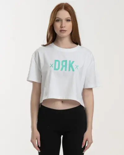 PÓLÓ KÖRNYAKAS NŐI FEHÉR DORKO LUNA CROP T-SHIRT WOMEN